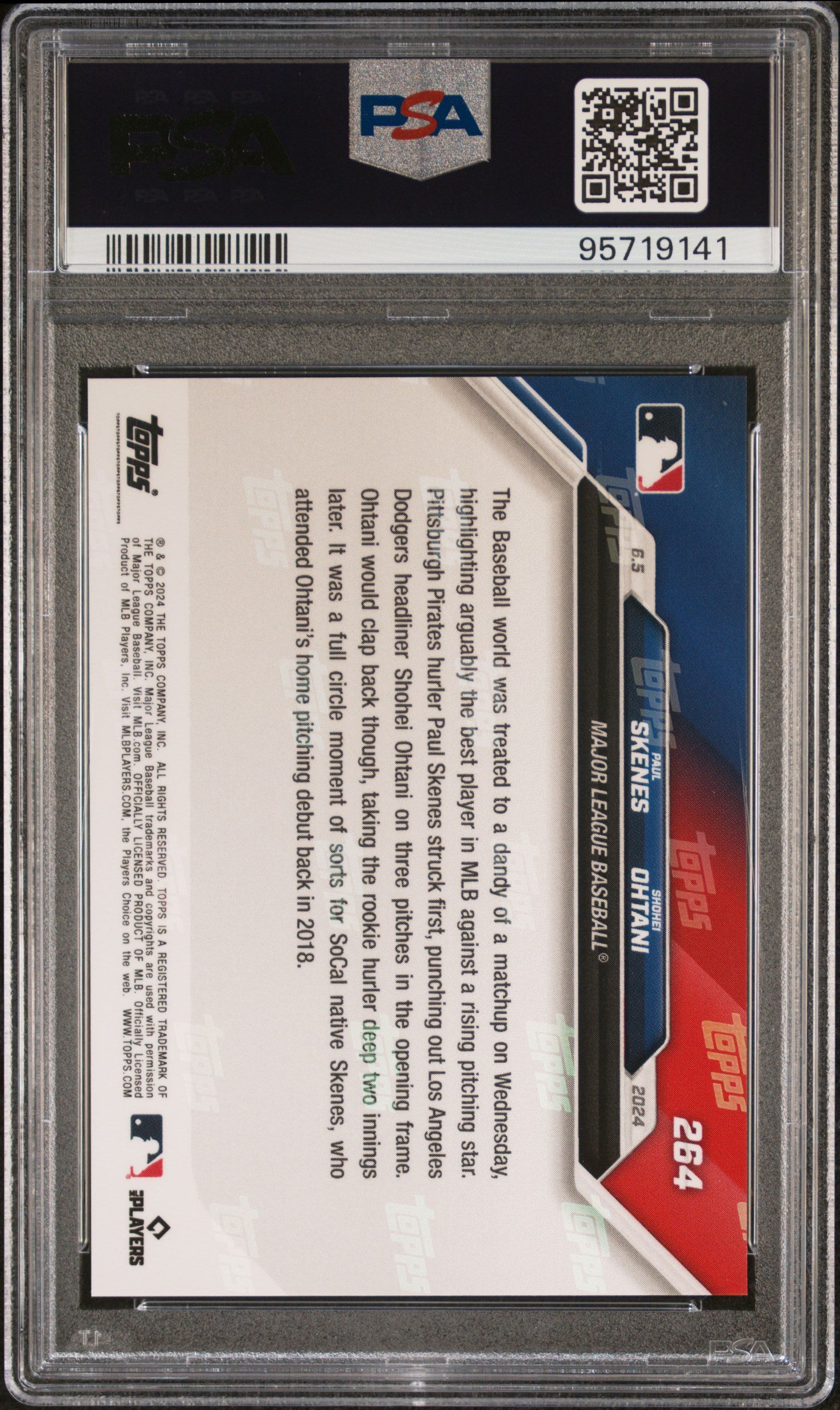 Paul Skenes Shohei Ohtani 2024 Topps Now Baseball Rookie Card #264 Graded PSA 10-Powers Sports Memorabilia