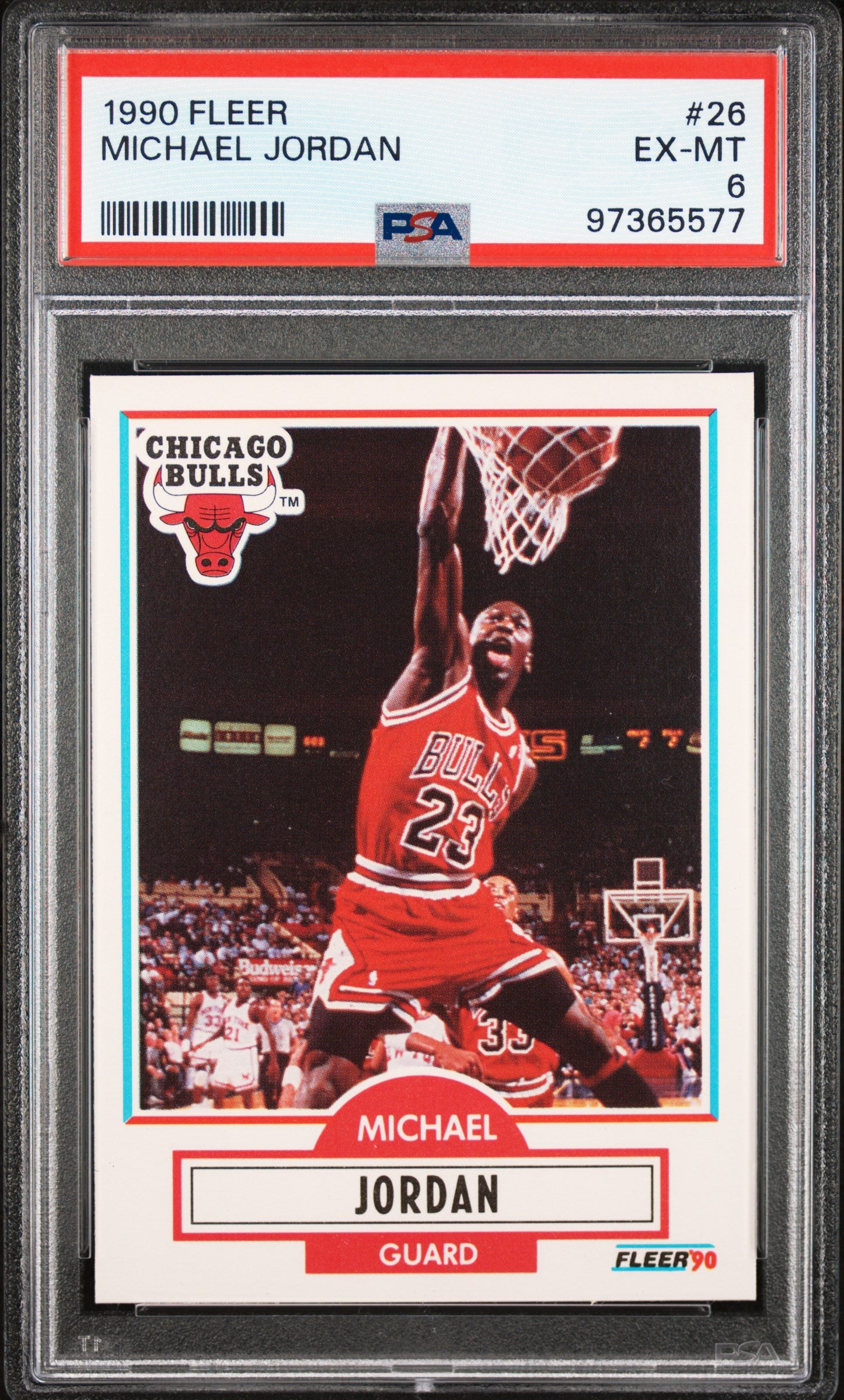 Michael Jordan 1990 Fleer Basketball Card #26 Graded PSA 6-Powers Sports Memorabilia