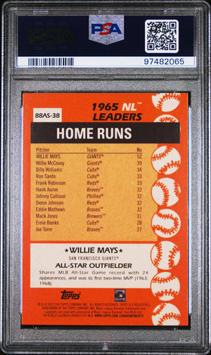 Willie Mays 2023 Topps 1988 Topps All-Star Baseball San Francisco Giants Card #88AS-38 Graded PSA 10 Cert #97482065