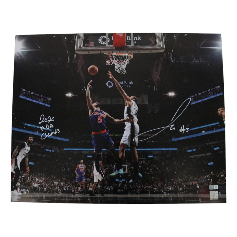 José Alvarado New York Knicks Signed Inscribed Layup 16x20 Photo-Powers Sports Memorabilia