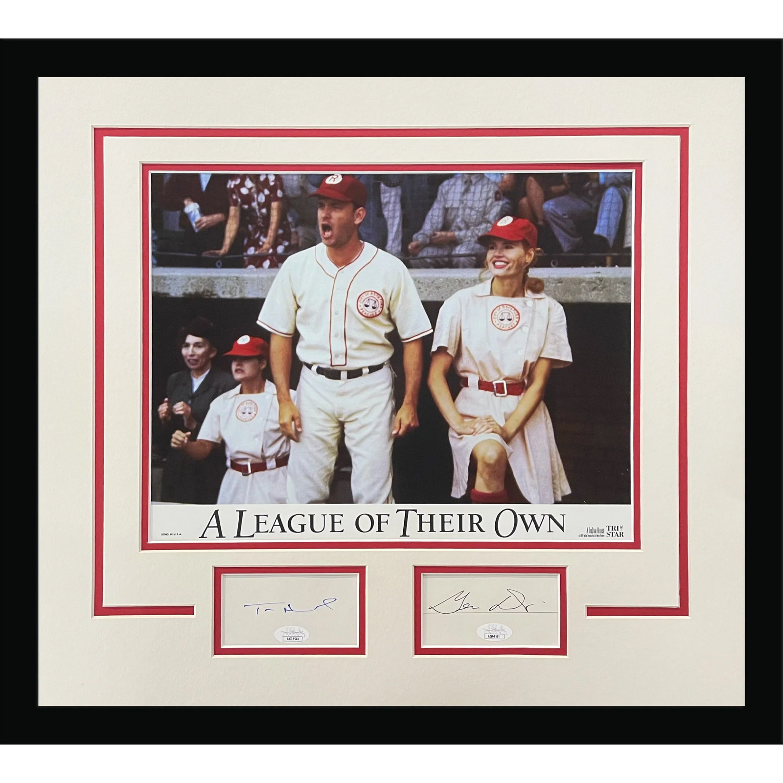 Autographed Tom Hanks And Geena Davis "A League of their Own" Deluxe Framed Piece - JSA-Powers Sports Memorabilia