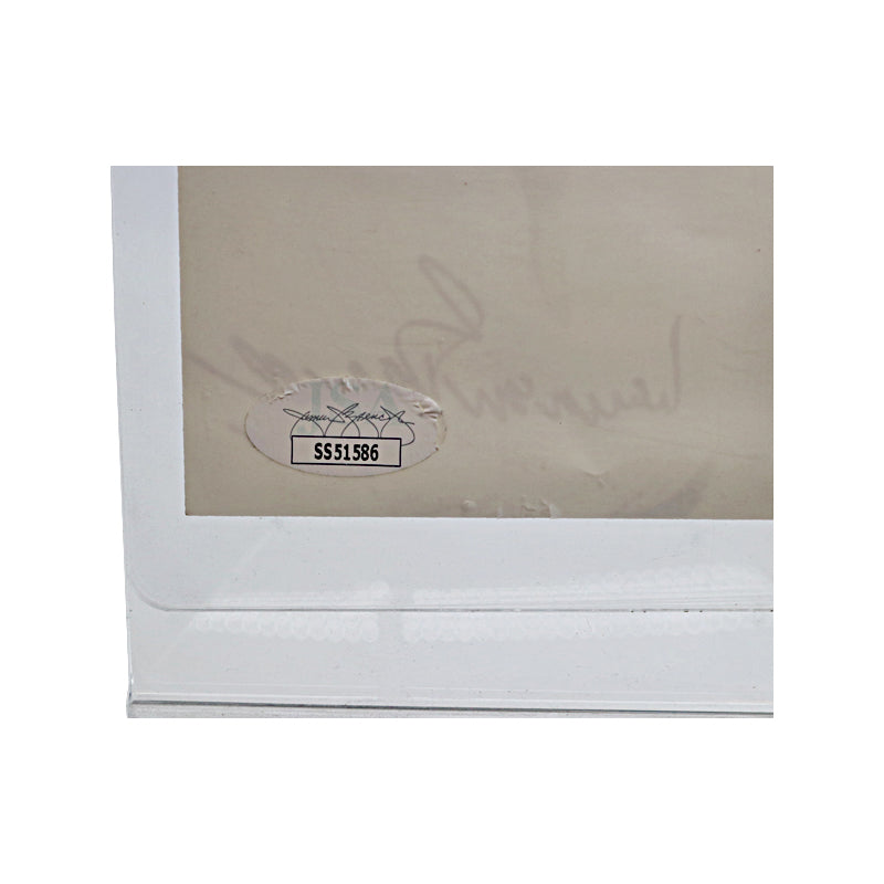 Lauren Bacall Signed 3.5x5 Photo in Acrylic Stand - Slight Creases on Photo (JSA COA)-Powers Sports Memorabilia