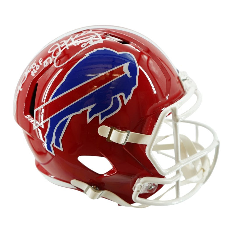 Jim Kelly/Thurman Thomas Buffalo Bills Dual Signed Inscribed Replica Bills Helmet-Powers Sports Memorabilia