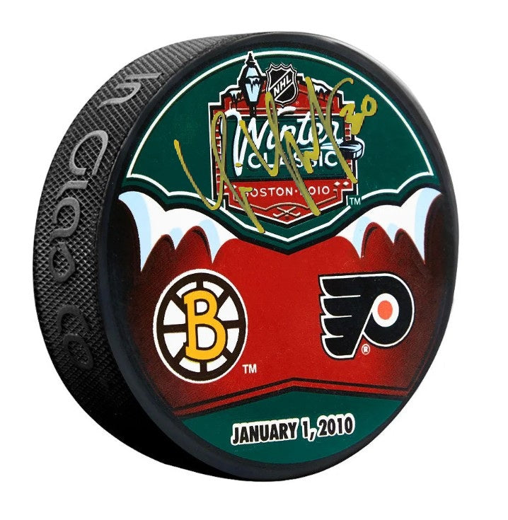 Tim Thomas Boston Bruins Signed 2010 Winter Classic Faceoff Puck-Powers Sports Memorabilia