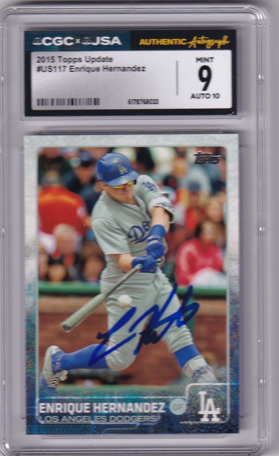 Enrique Hernandez 2015 Topps Update Rookie Card #US117 CGC JSA 9 Auto 10-Powers Sports Memorabilia