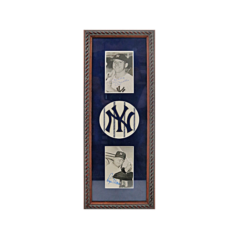 Mickey Mantle Roger Maris Dual Signed Framed Postcards (JSA LOA)