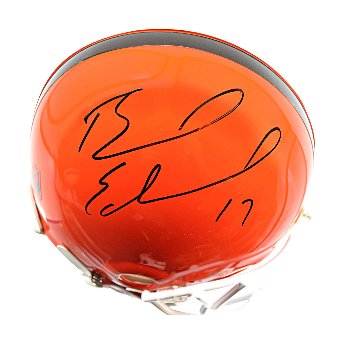 Braylon Edwards Cleveland Browns Signed Authentic Full Size Riddell Helmet (Tri-Star)-Powers Sports Memorabilia