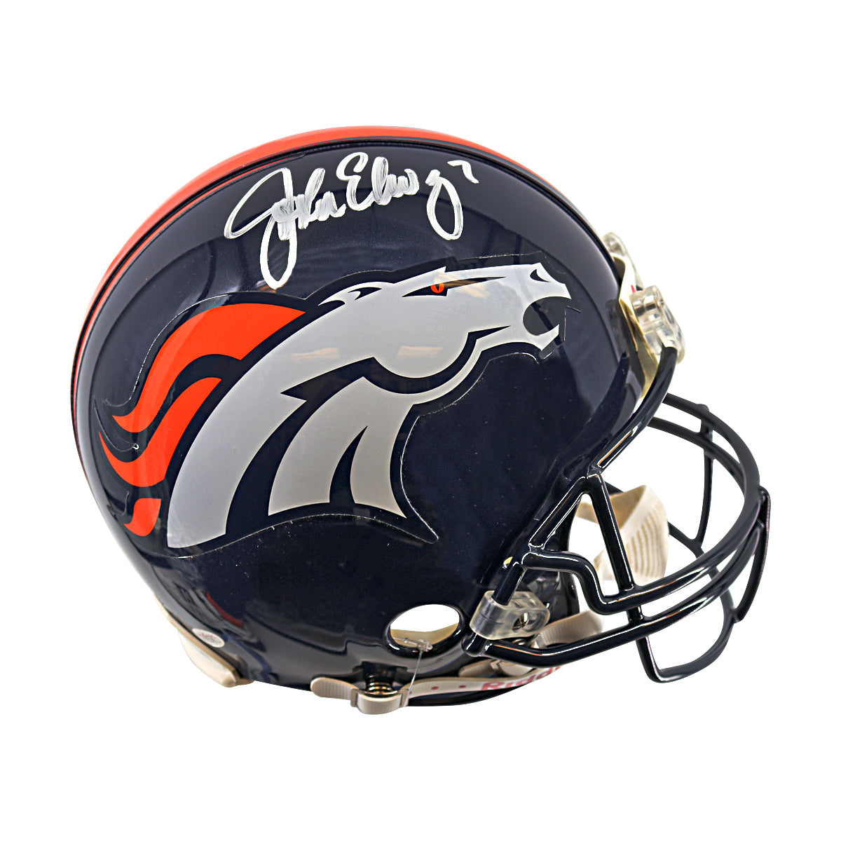 John Elway Denver Broncos Signed Authentic Full Size Riddell Helmet (JSA COA)-Powers Sports Memorabilia