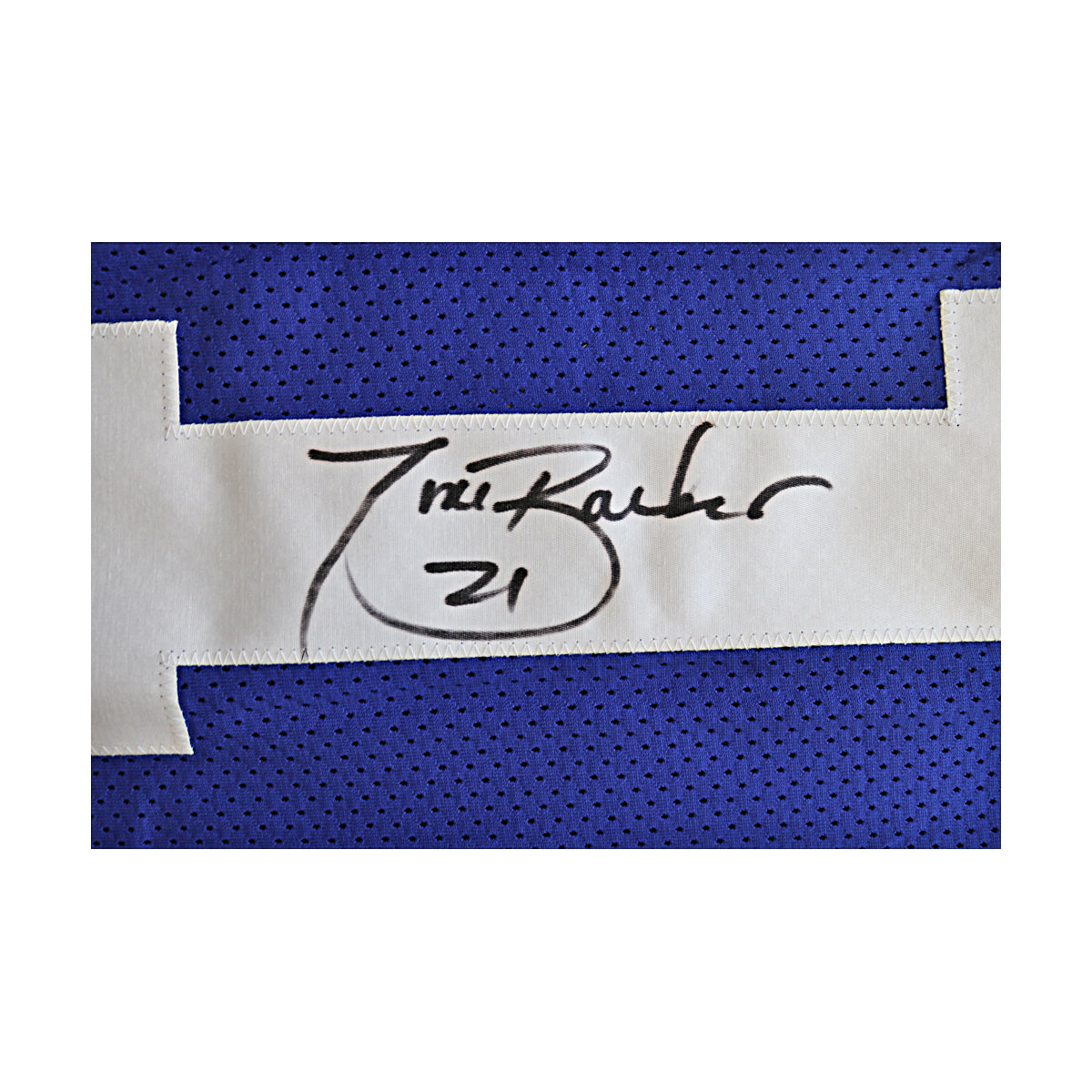 Tiki Barber New York Giants Signed Blue Authentic Reebok Jersey Size: 52 (Steiner COA)