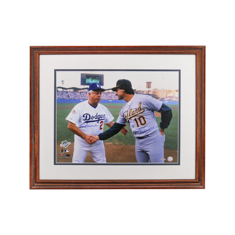 Tommy Lasorda and Tony LaRussa Signed 16x20 Framed Photo (Steiner Holo)-Powers Sports Memorabilia