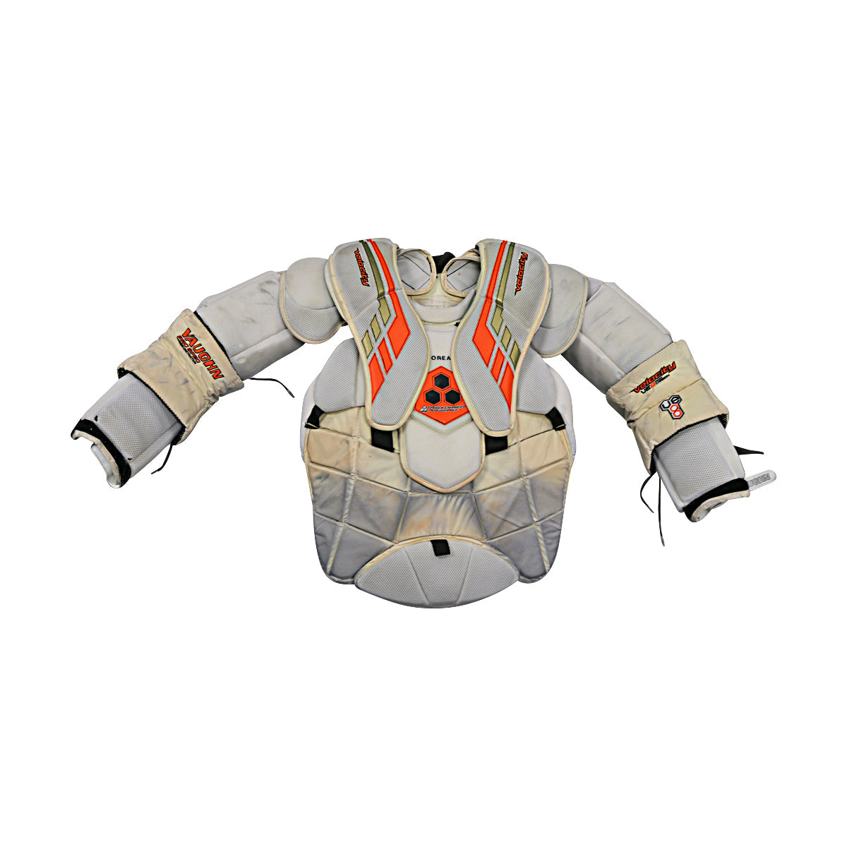 Jared Coreau Bridgeport Sound Tigers (NY Islanders Affiliate) Used Vaughn Upper Body One Piece Body Armor Padding (CX Islanders LOA)-Powers Sports Memorabilia