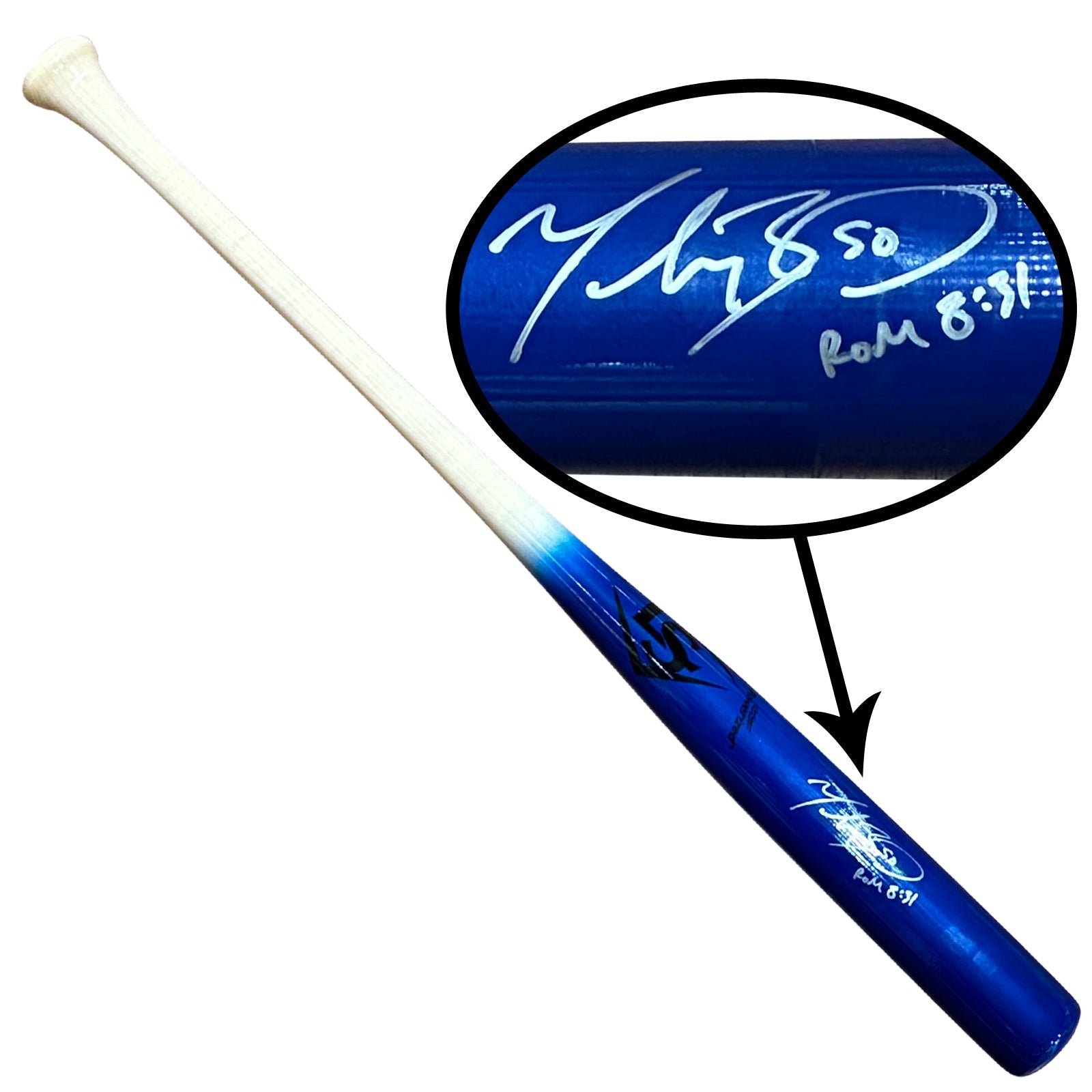 Autographed Mookie Betts Personal Model Blue Baseball Bat - JSA-Powers Sports Memorabilia