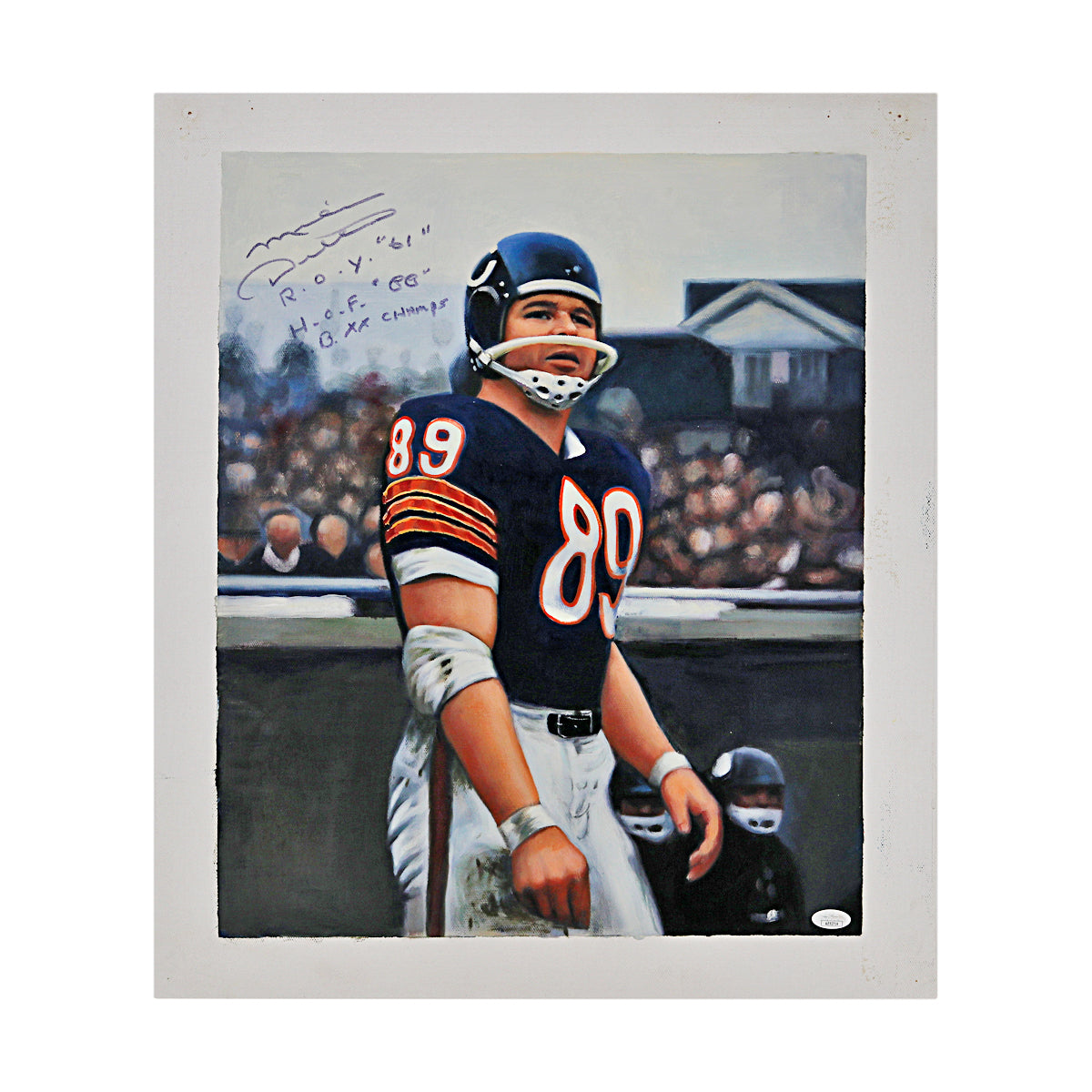 Mike Ditka Chicago Bears Signed Inscribed Canvas Artwork (JSA COA)-Powers Sports Memorabilia