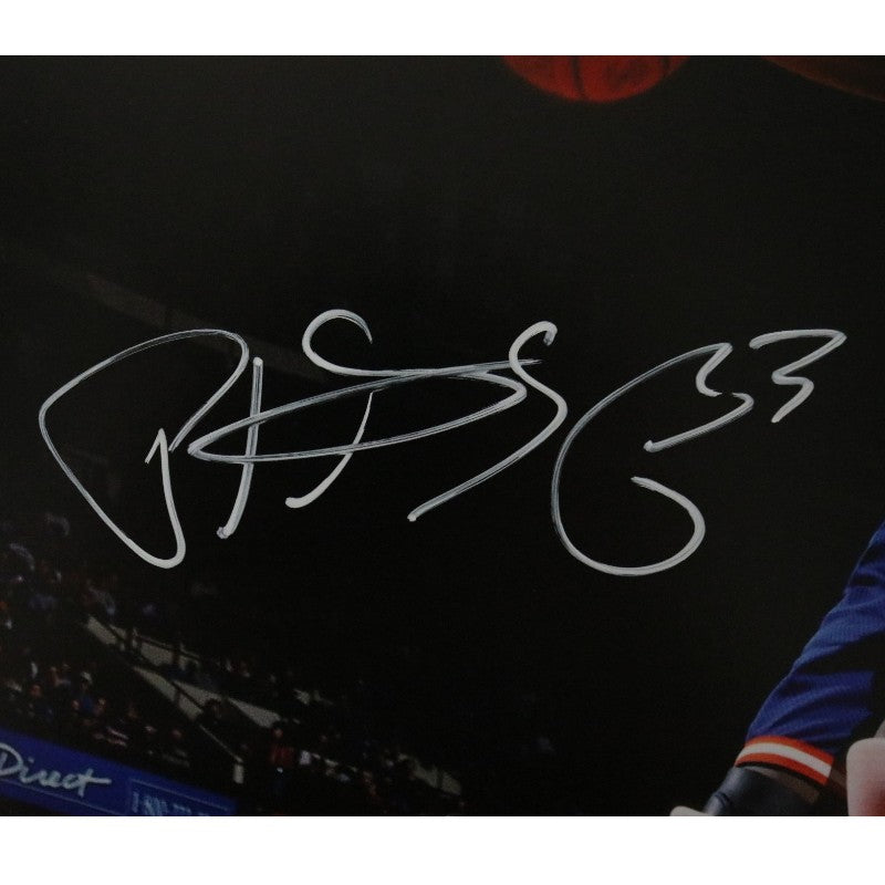 Patrick Ewing New York Knicks Signed Blue Jersey Dunk 16x20 Photo-Powers Sports Memorabilia