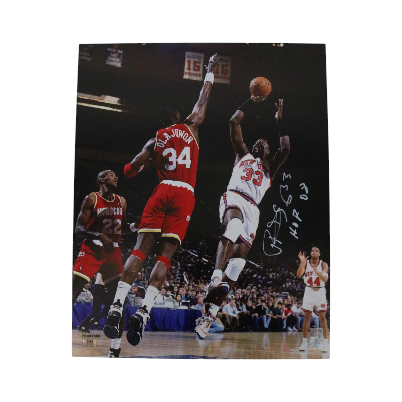 Patrick Ewing New York Knicks Signed Inscribed HOF 08 16x20 Photo with Olajuwon-Powers Sports Memorabilia