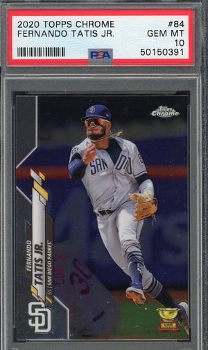 Fernando Tatis Jr 2020 Topps Chrome Baseball Card #84 Graded PSA 10 GEM MINT-Powers Sports Memorabilia