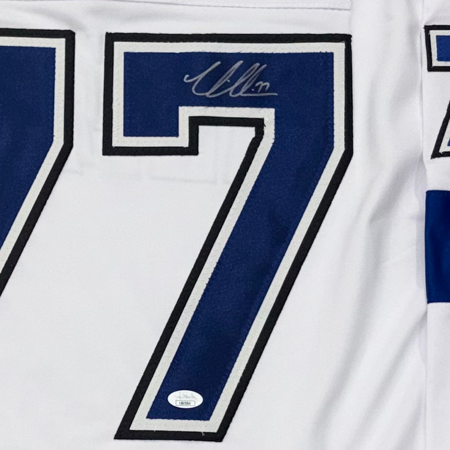 Autographed Victor Hedman Tampa Bay (White #77) Custom Jersey - JSA-Powers Sports Memorabilia