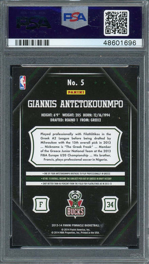 Giannis Antetokounmpo 2013 Panini Pinacle Rookie Card RC #5 Graded PSA 9-Powers Sports Memorabilia