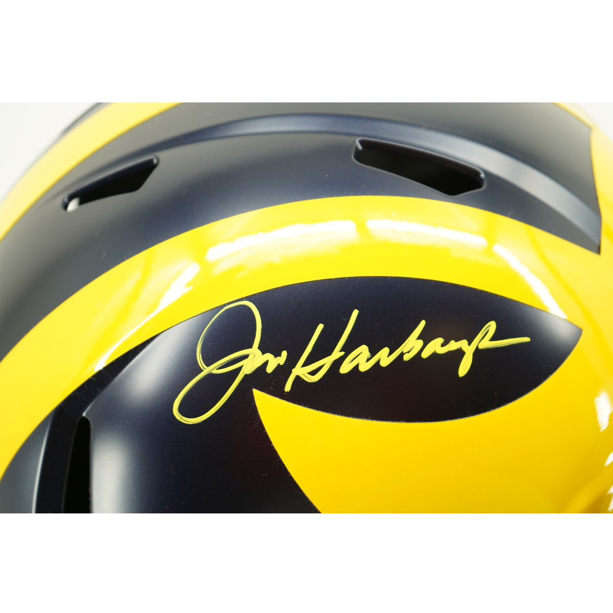 Jim Harbaugh Michigan Wolverines Signed FS Replica Helmet (JSA Holo)-Powers Sports Memorabilia