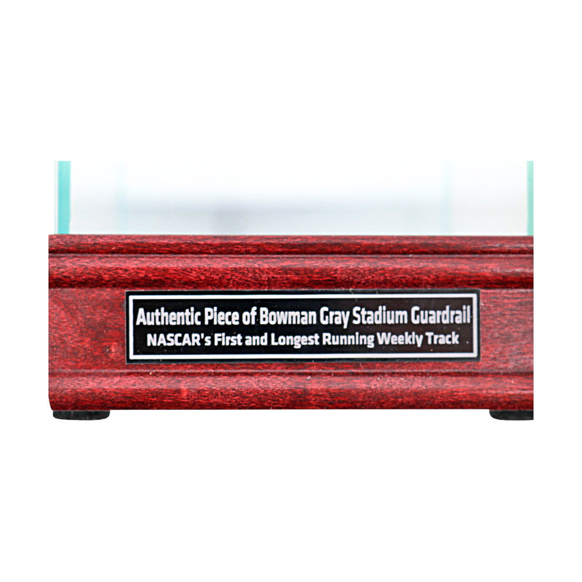 Bowman Gray Stadium Authentic Piece of Actual Guardrail in Desktop Display Case-Powers Sports Memorabilia
