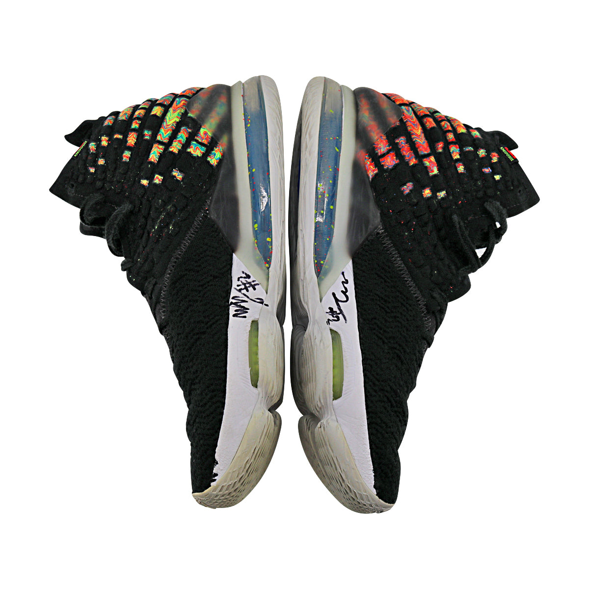 WNBA Black/Multi-Color Nike LeBron 17 James Gang Pair of Sneakers - Size 12 (Player and Signature Unknown)-Powers Sports Memorabilia