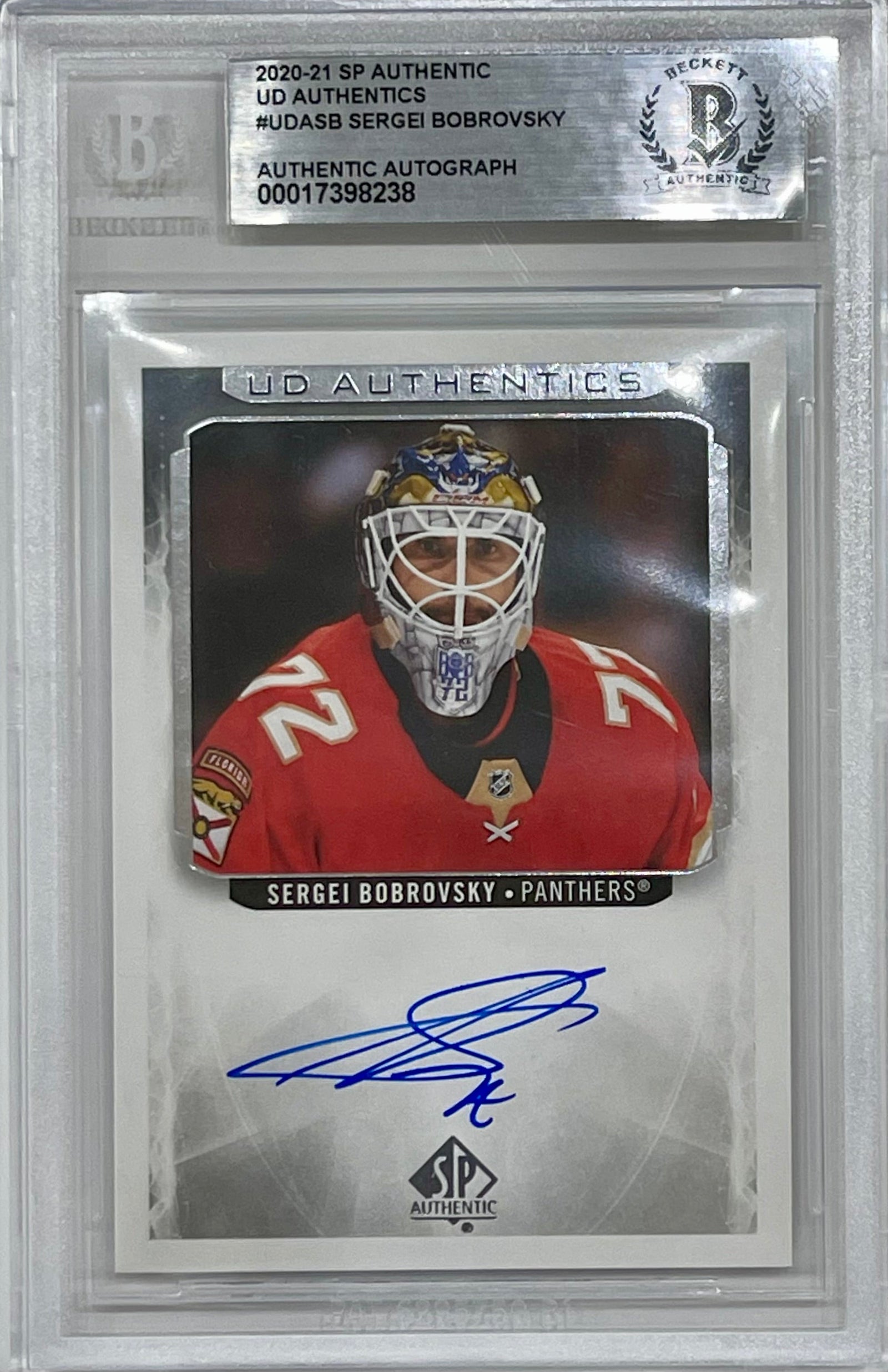Autographed Sergei Bobrovsky 2020-21 Upper Deck SP Authentic UD Card - Beckett-Powers Sports Memorabilia