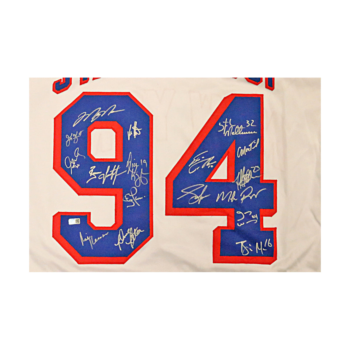 1994 New York Rangers Team Signed Signed Stanley Cup Custom White Jersey-Powers Sports Memorabilia