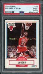 Michael Jordan 1990 Fleer Basketball Card #26 Graded PSA 9