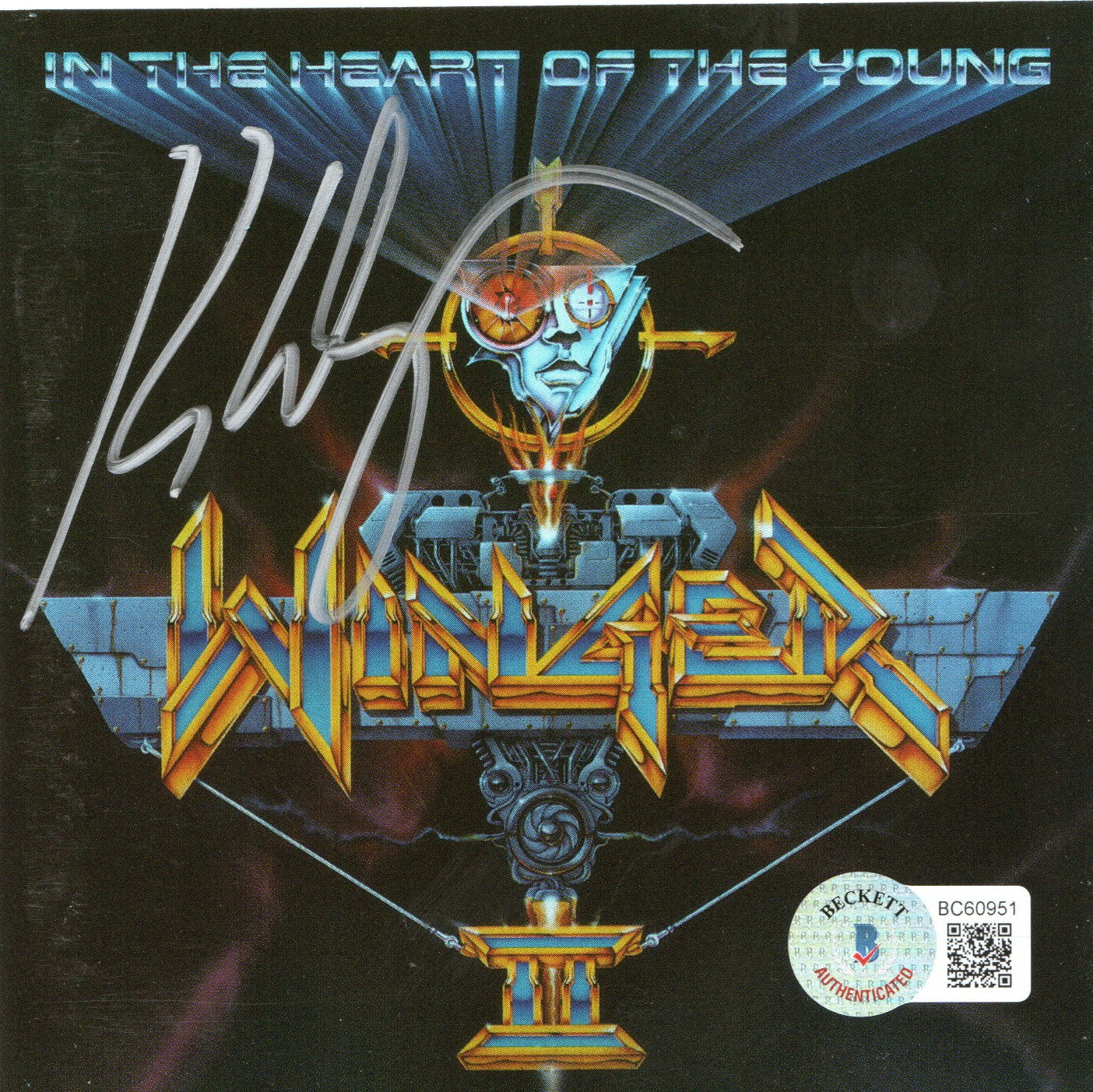 Kip Winger Signed Winger In The Heart Of The Young CD Cover With Disc - Beckett-Powers Sports Memorabilia