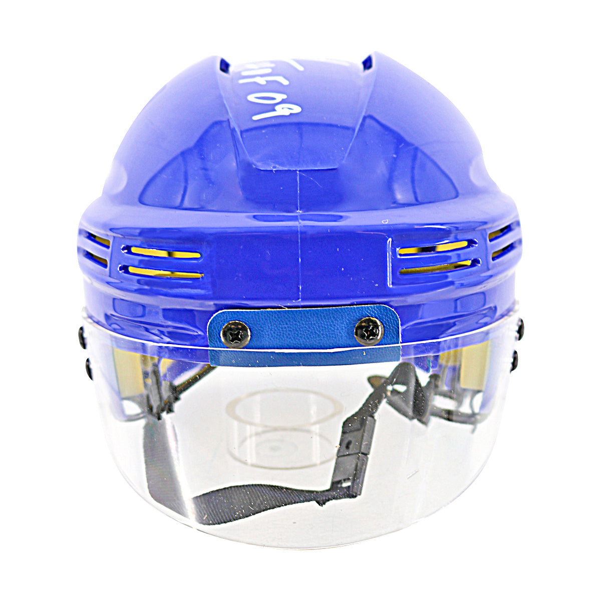 Brian Leetch New York Rangers Signed Inscribed HOF 09 Blue Mini Helmet-Powers Sports Memorabilia