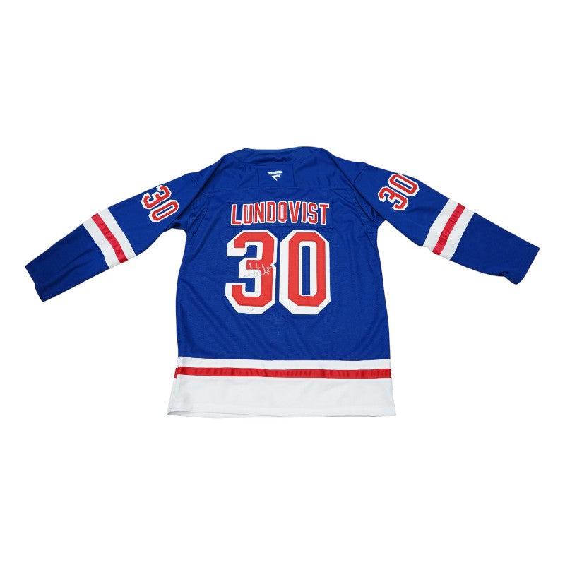 Henrik Lundqvist New York Rangers Signed Blue Pro Style Jersey JSA Holo Only-Powers Sports Memorabilia