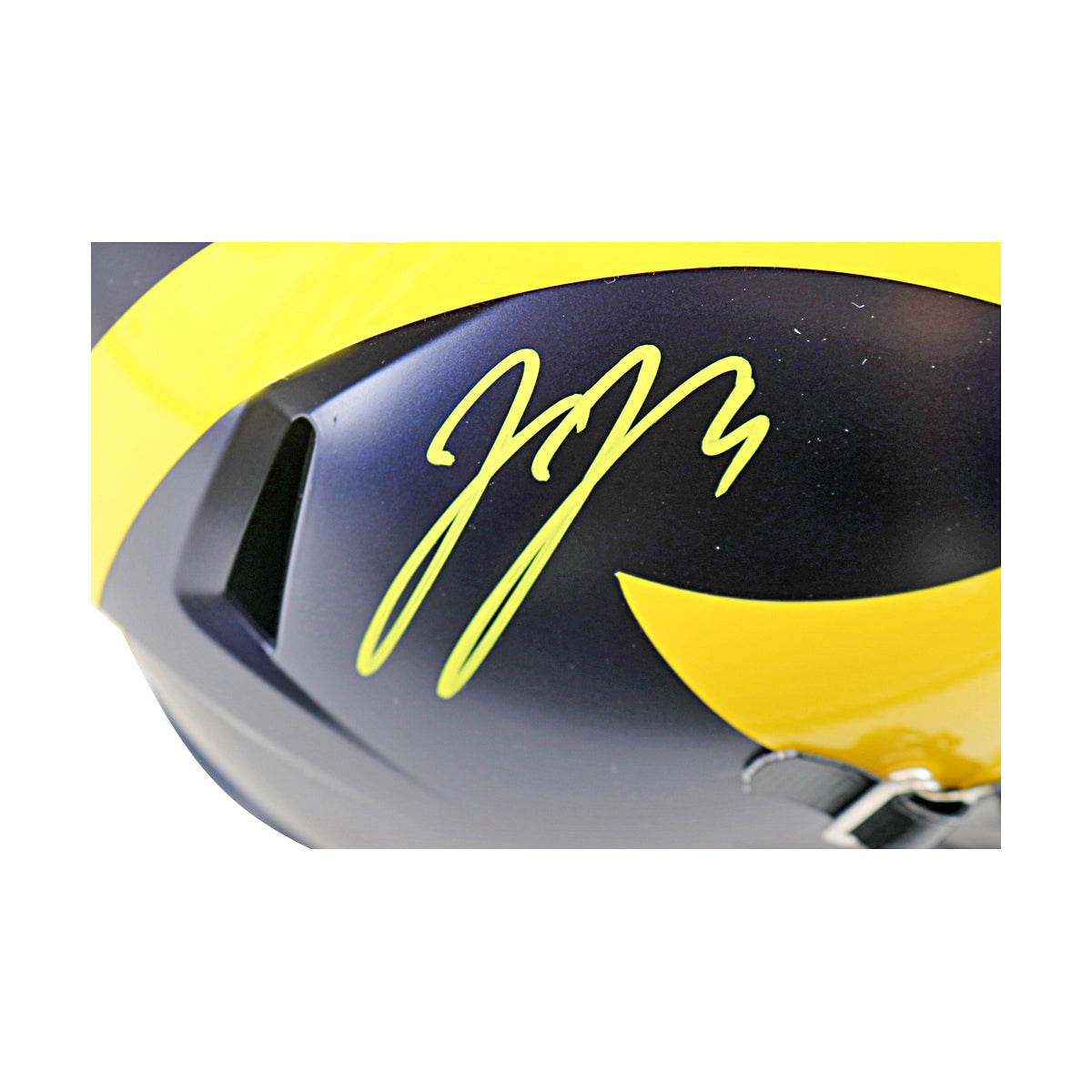 JJ McCarthy University of Michigan Signed Riddell Full Size Replica Speed Helmet (Beckett Auth)-Powers Sports Memorabilia
