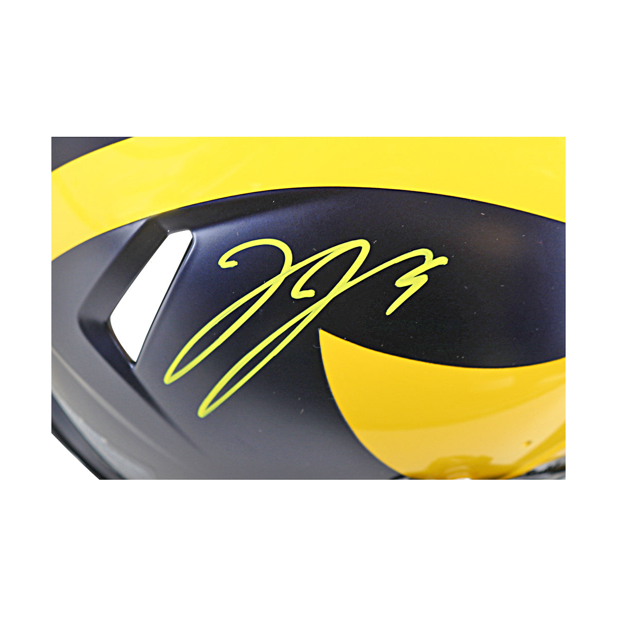 JJ McCarthy University of Michigan Signed Riddell Full Size Authentic Speed Helmet (Beckett Auth)-Powers Sports Memorabilia
