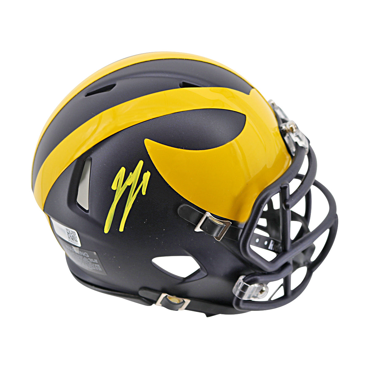 JJ McCarthy University of Michigan Signed Riddell Mini Helmet