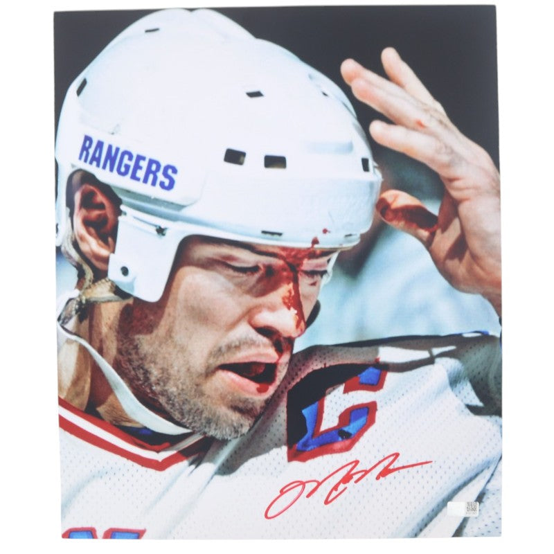 Mark Messier New York Rangers 11x14 Signed Blood Signed in Red Photo-Powers Sports Memorabilia
