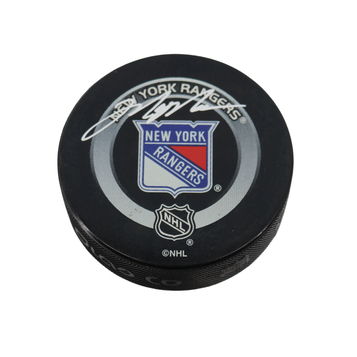 Mark Messier New York Rangers Signed Official Rangers Logo Puck