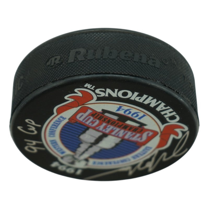 Mark Messier New York Rangers Signed Inscribed 94 Cup Replica 1994 Stanley Cup Champions Puck-Powers Sports Memorabilia