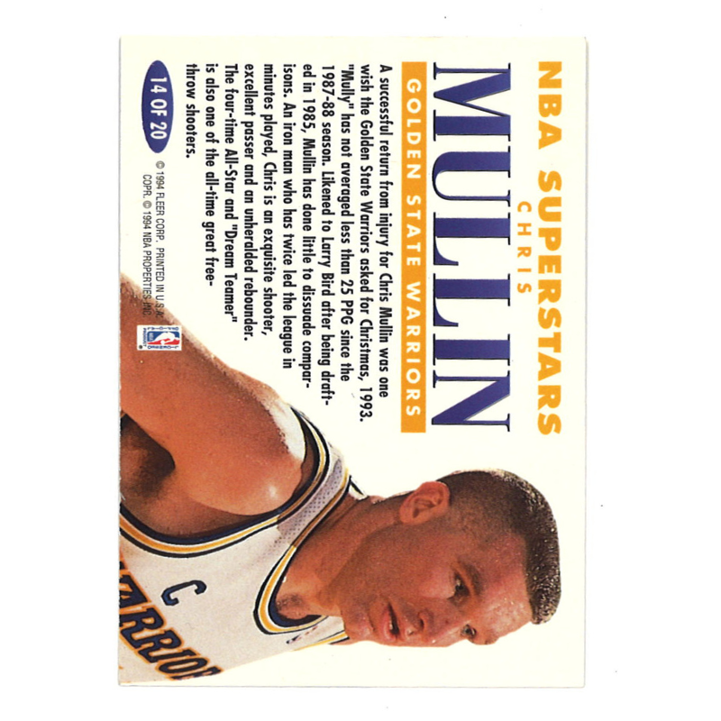 Chris Mullin Golden State Warriors Signed Fleer 93-94 NBA Superstars Trading Card - 14/20-Powers Sports Memorabilia