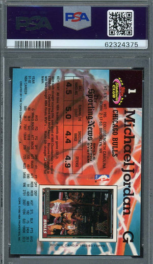 Michael Jordan 1992 Stadium Club Basketball Card #1 Graded PSA 9-Powers Sports Memorabilia