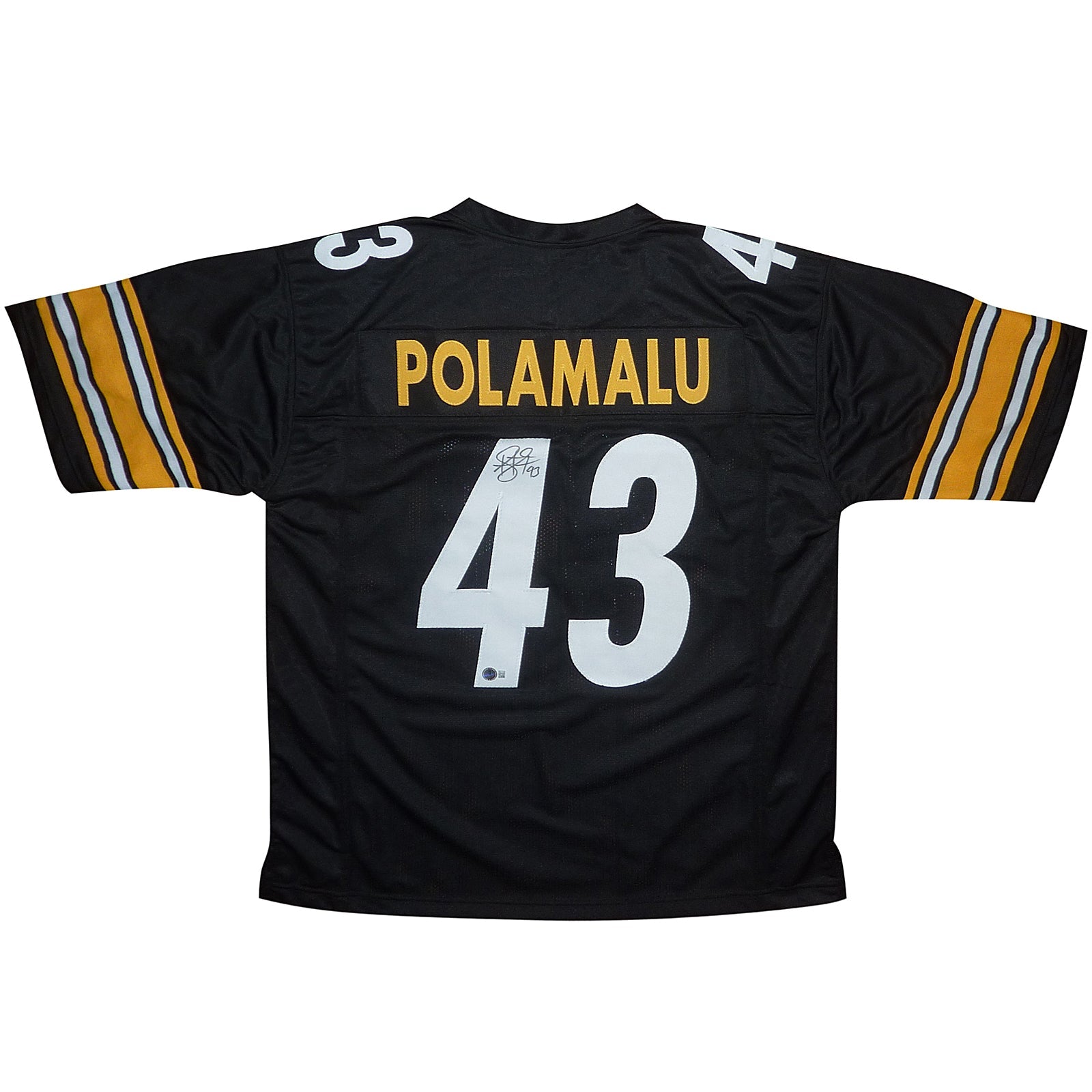 Autographed Troy Polamalu Pittsburgh (Black #43) Custom Jersey - Beckett-Powers Sports Memorabilia