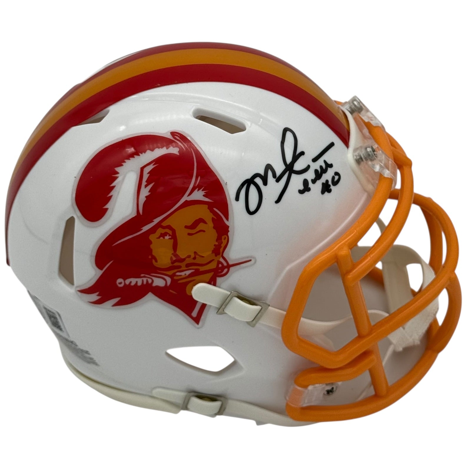 Autographed Mike Alstott Tampa Bay Buccaneers (Throwback White) Mini Helmet - JSA-Powers Sports Memorabilia