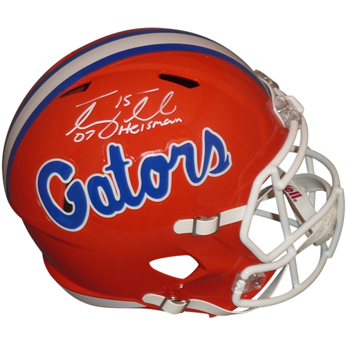 Autographed Tim Tebow Florida Gators (Speed) Deluxe Full-Size Replica Helmet w/ "07 Heisman"-Powers Sports Memorabilia