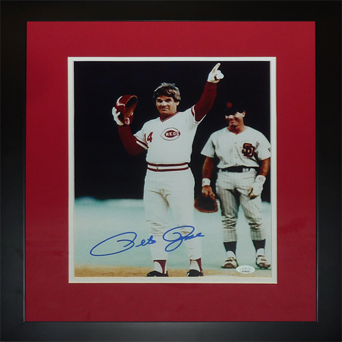 Autographed Pete Rose Cincinnati Reds (4192 Hit) Deluxe Framed 11x14 Photo - JSA-Powers Sports Memorabilia