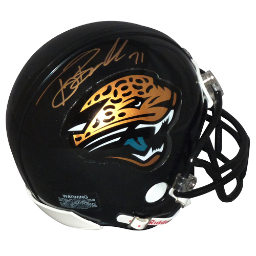 Autographed Tony Boselli Jacksonville Jaguars (Throwback) Mini Helmet-Powers Sports Memorabilia
