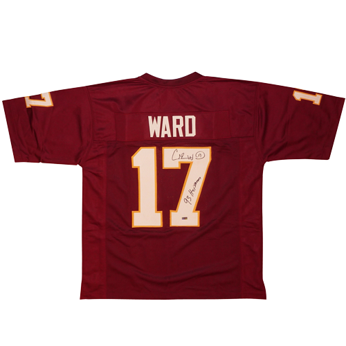 Autographed Charlie Ward FSU Florida State (Garnet #17) Custom Stitched Jersey w/ "93 Heisman"-Powers Sports Memorabilia