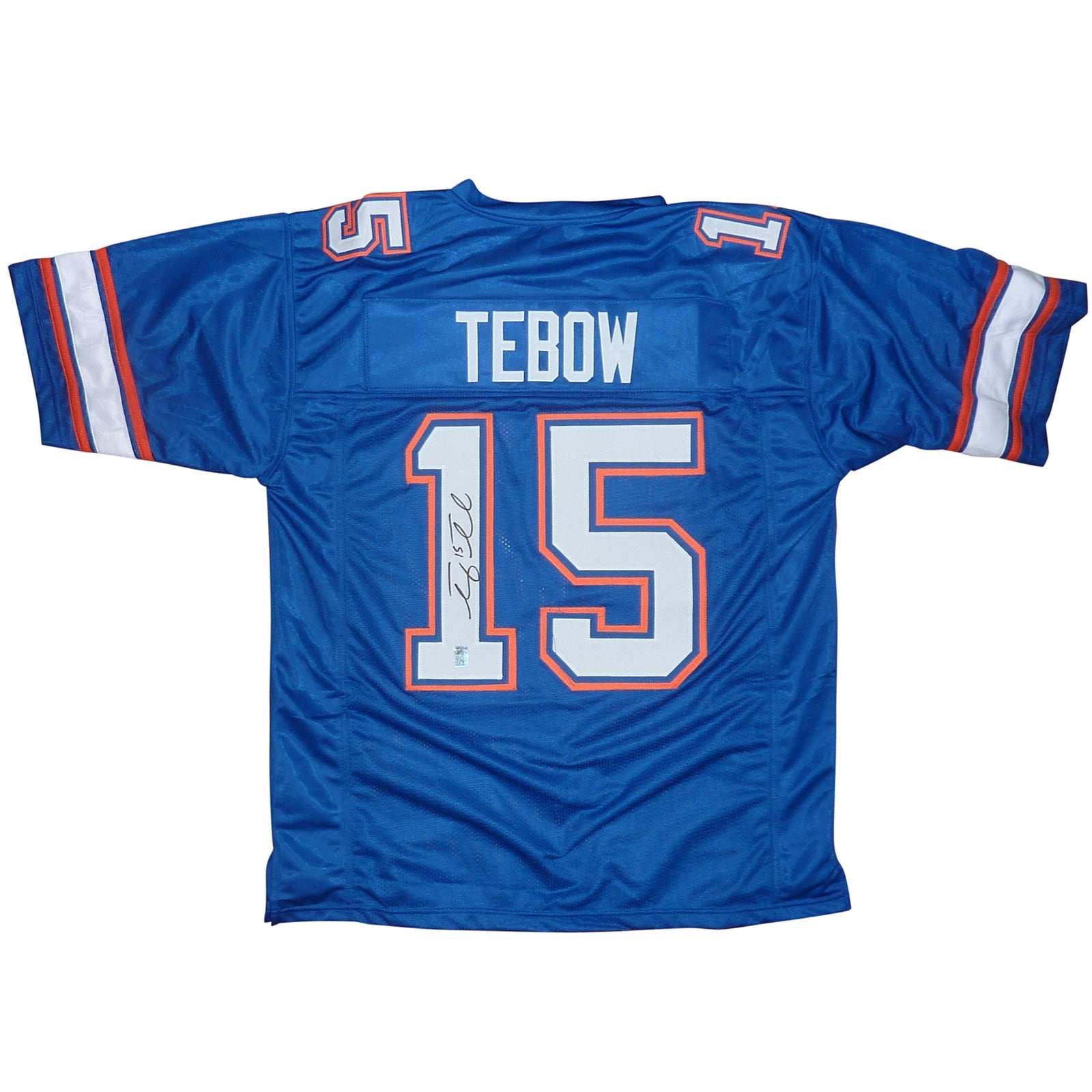 Autographed Tim Tebow Florida Gators (Blue #15) Custom Jersey - Tebow Holo-Powers Sports Memorabilia