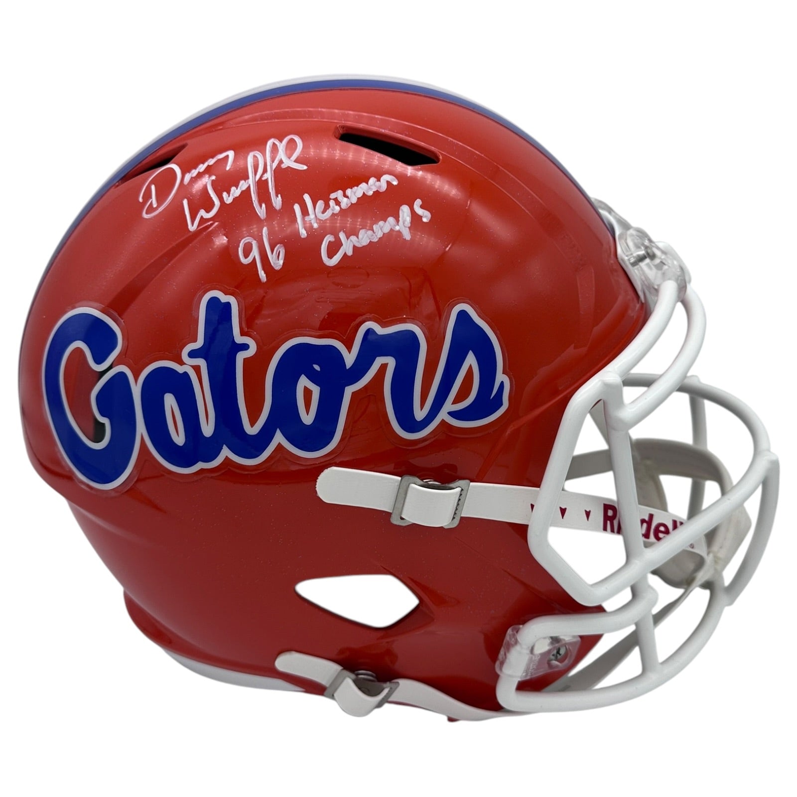 Autographed Danny Wuerffel Florida Gators Deluxe Full-Size Replica Helmet w/ "96 Heisman Champs"-Powers Sports Memorabilia