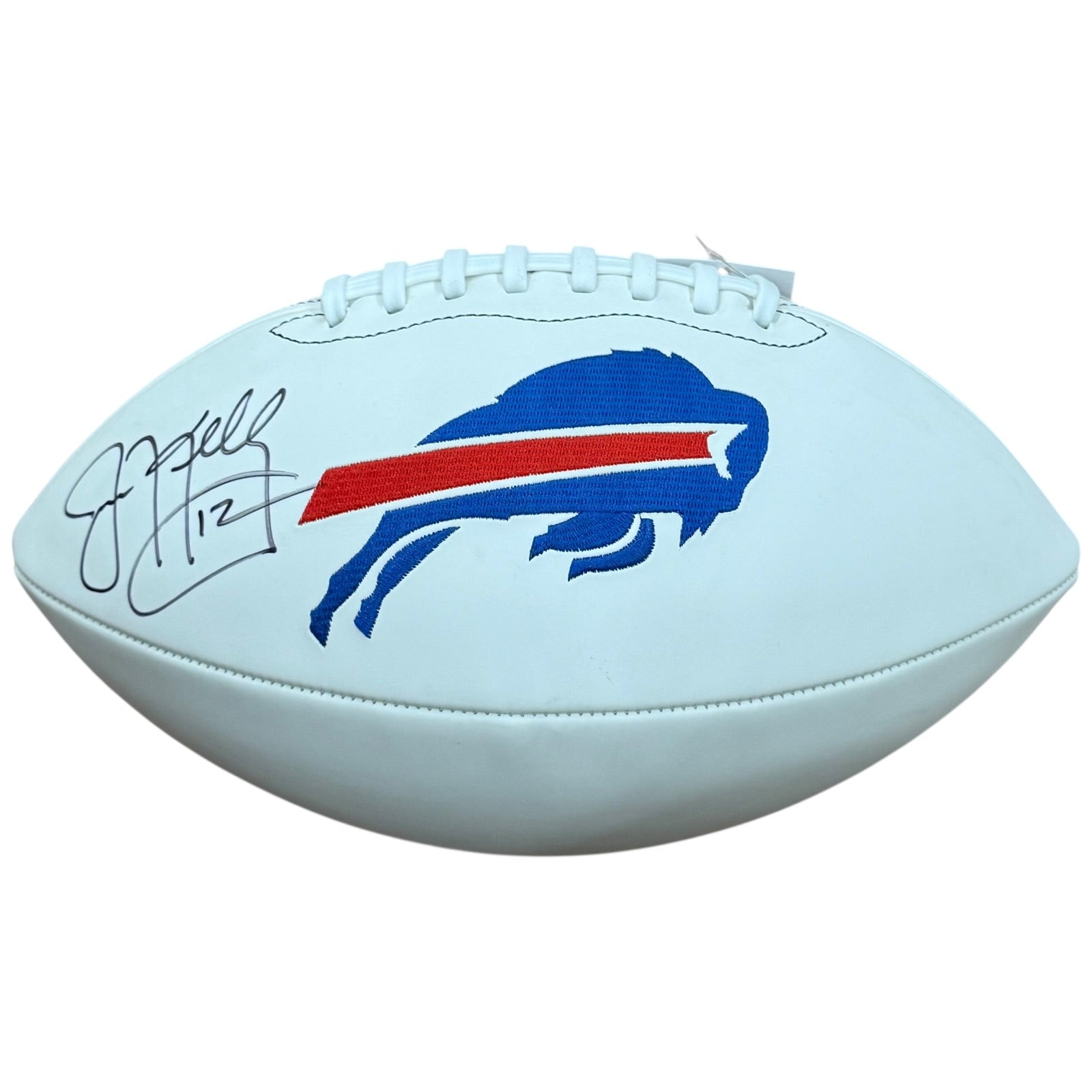 Autographed Jim Kelly Buffalo Bills Logo Football-Powers Sports Memorabilia