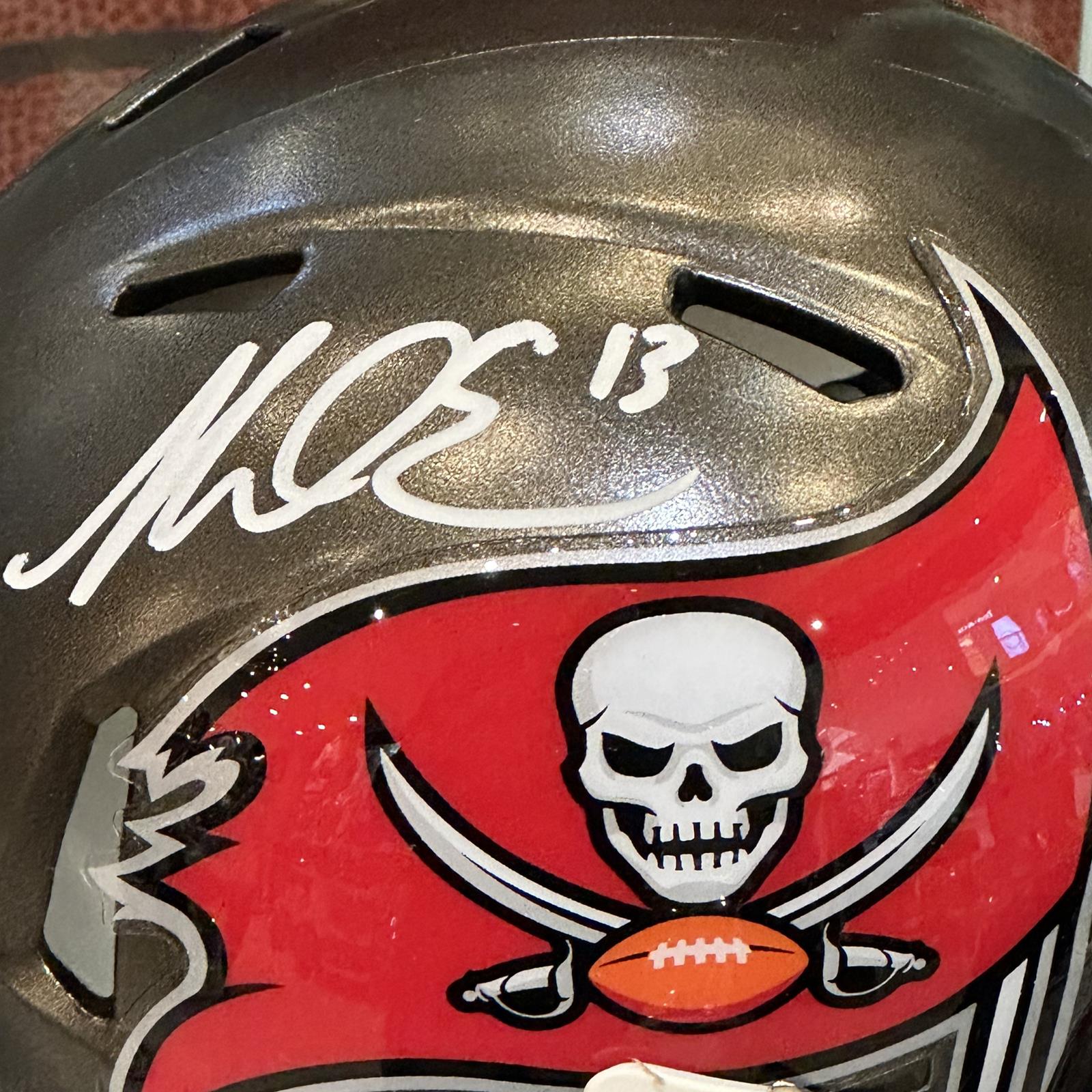 Autographed Mike Evans Tampa Bay Buccaneers Mini Helmet - Beckett-Powers Sports Memorabilia