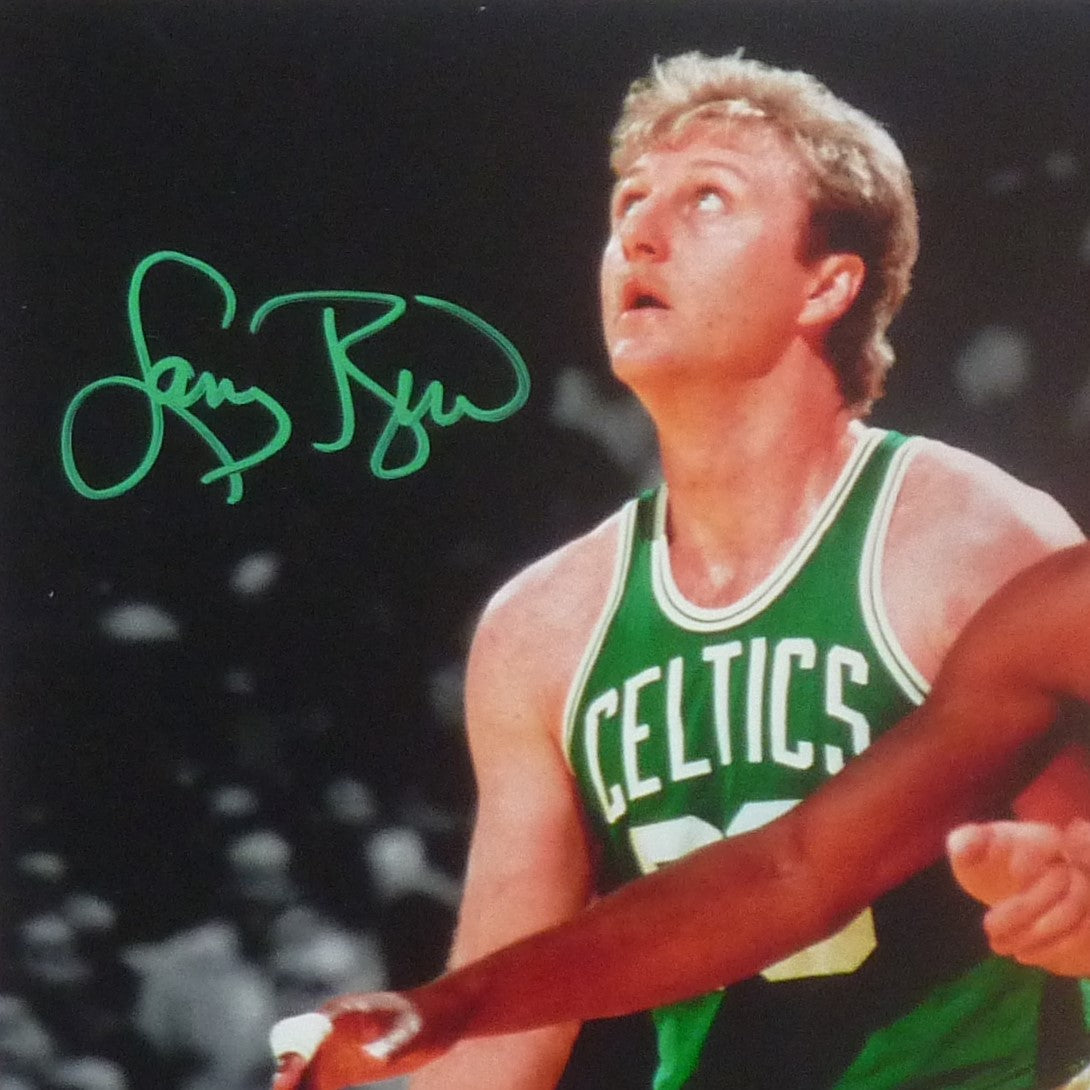 Autographed Larry Bird and Magic Johnson Dual Deluxe Framed 16x20 Photo - Beckett Witness-Powers Sports Memorabilia